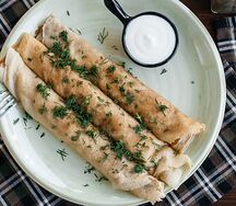 Блинчики с ветчиной и сыром