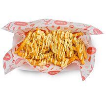 Картофель фри с сырным соусом и орегано