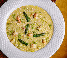 Ризотто со спаржей и креветками
