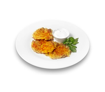 Драник с беконом и яйцом пашот
