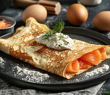 Блин с сёмгой и творожным сыром