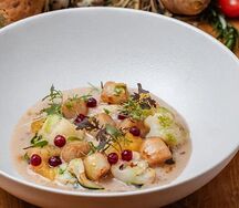 Гребешки с цветной капустой