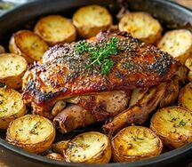 Хрустящие бедрышки с картофелем и розмарином