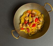 Феттуччини с семгой