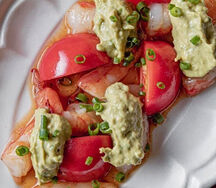 Креветки лангустино с соусом шисо