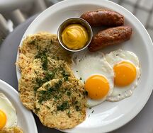 Драники с колбасками