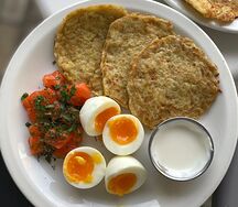 Драники с лососем