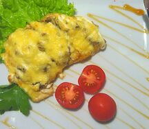 Филе птицы, запечённое с грибами