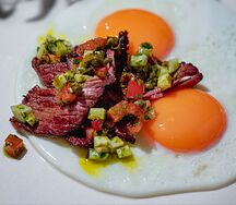 Глазунья, телятина