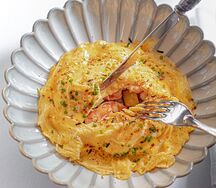 Омлет торнадо с креветками