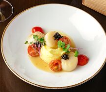 Морские гребешки с трюфельным пюре