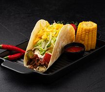 Тако с говядиной острый