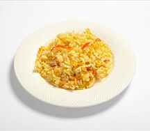 Рис с овощами и зеленым маслом