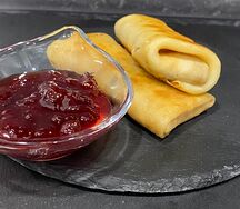 Блинчики с творогом и вишней