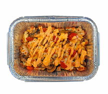 Картофель фри с цыплёнком и грибами