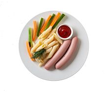 Сосиски детские с овощными палочками