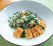 Сытный салат с языком по-грузински