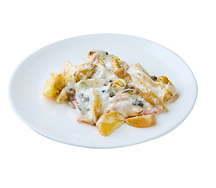 Картофель с ветчиной и грибами