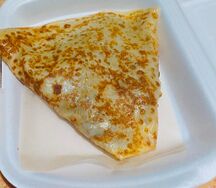 Блин с говядиной, грибами в сливках и сыром