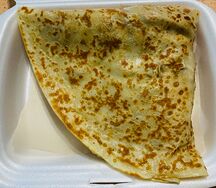 Блин с курицей, грибами в сливках, сыром