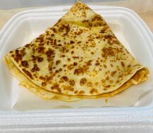 Блин с бужениной, сыром и грибами