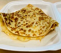 Блин с ветчиной, сыром и грибами