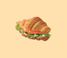 Круассан с красной рыбой и сливочным сыром