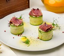 Оливье с пастрами из говядины