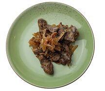 Желудки куриные с луком