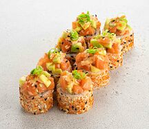 Острый ролл с лососем и соусом унаги (8 шт)
