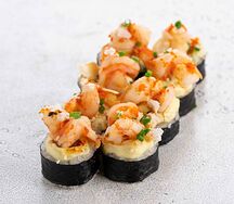 Запеченный ролл с креветкой и горгонзолой (8 шт)