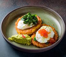 Драники из батата с яйцом пашот