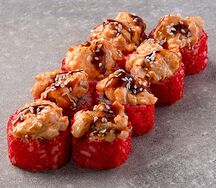 Запеченный с креветкой и лососем