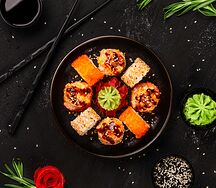 С лососем и угрём