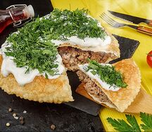 Пирог с говядиной и свининой