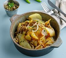 Обжаренный картофель с вешенками