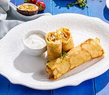 Блины с яблоками и творогом