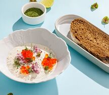 Рийет из скумбрии с йогуртом и красной икрой 