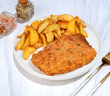 Шницель куриный с картофелем по-деревенски