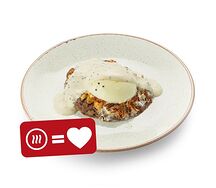 Бифштекс с яйцом пашот