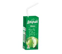 Сок добрый Яблоко детский 0.3 с трубочкой