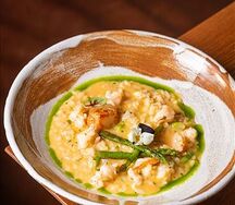 Ризотто с креветками и гребешком