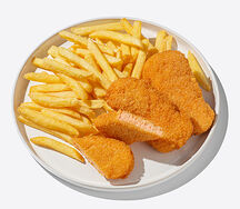 Наггетсы из свежего лосося с картофелем фри