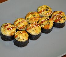 Запеченный с мидиями