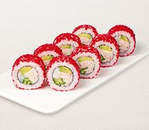 Ролл Калифорния с тигровой креветкой