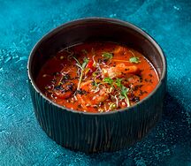 Томатный суп с креветками