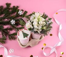 Подарочный набор букет и десерт Happy New Year