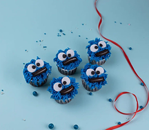 Набор капкейков Синие монстрики