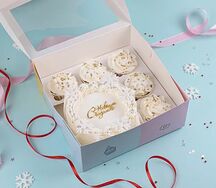 Бенто-торт и капкейки Белоснежная зима