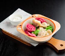 Детские цветные пельмешки с телятиной 